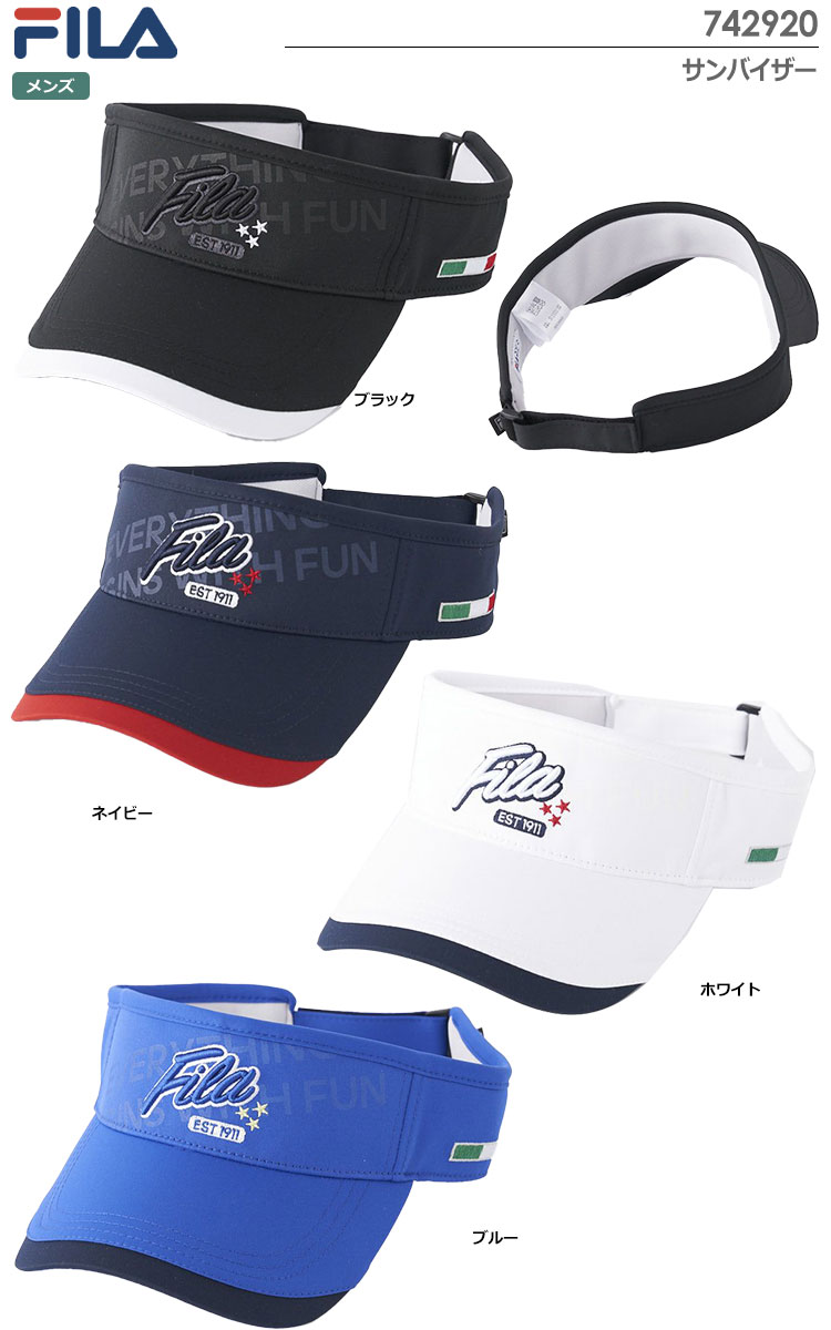 豪華で新しい FILA GOLF メンズ 撥水 サンバイザー 741920 フィラ 日本正規品 2022春夏モデル ccps.sn