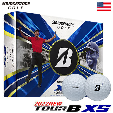 ブリヂストンゴルフ TOUR B XS 2022 TIGER仕様モデル ゴルフボール 1ダース(12球入) BRIDGESTONE GOLF  USA直輸入品 ツアーB タイガー仕様 ボールナンバー1のみ