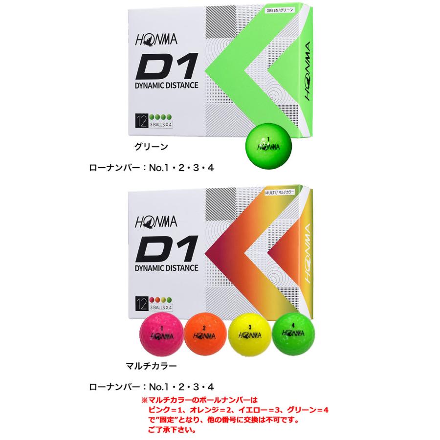本間ゴルフ HONMA D1ボール BT2201 1ダース(12球入) 2022年モデル 日本正規品｜jypers｜04