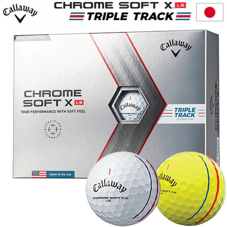 キャロウェイ CHROME SOFT X LS TRIPLE TRACK トリプルトラック 1ダース(12球入) 日本正規品 2022年モデル ゴルフボール クロムソフト ロースピンタイプ｜jypers