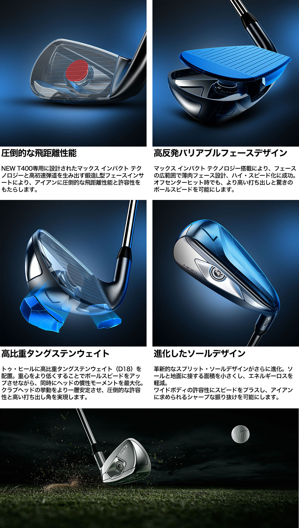 Titleist ゴルフ クラブ タイトリスト T400 アイアン 5本セット