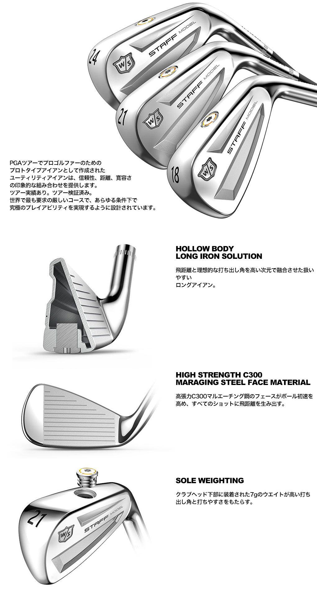 Wilson ウィルソンスタッフ ドライビングアイアン KBS HYBRID