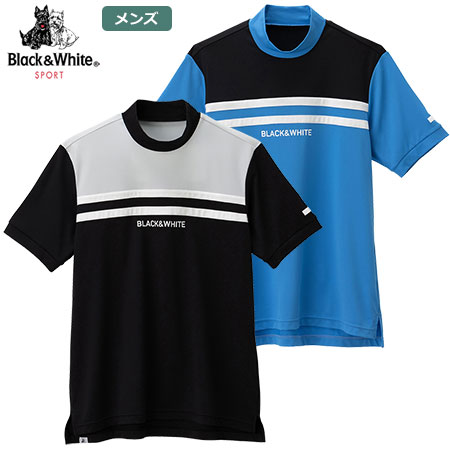Black & White Sportswear - ブラック＆ホワイト【M】 アルファドライ3Dラインモックネックシャツ Black＆White Black&White アルファドライ3Dラインモックネック