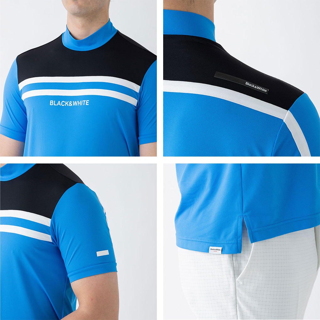 Black & White Sportswear - ブラック＆ホワイト【M】 アルファドライ3Dラインモックネックシャツ Black＆White Black&White アルファドライ3Dラインモックネック