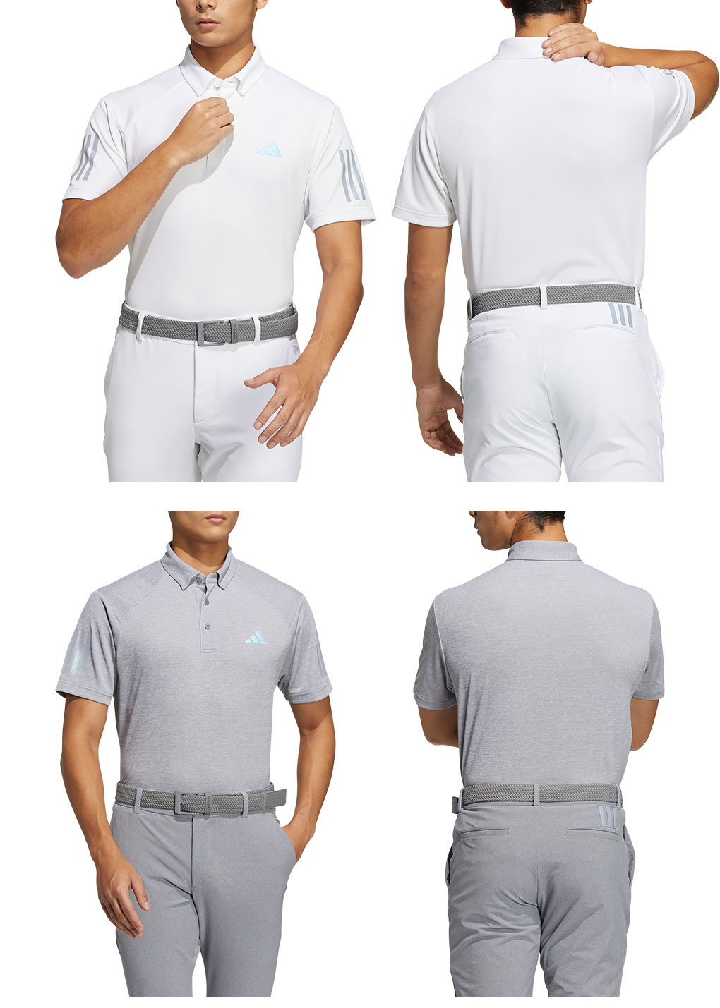 adidas（アディダス） スリーストライプス 半袖ボタンダウンシャツ