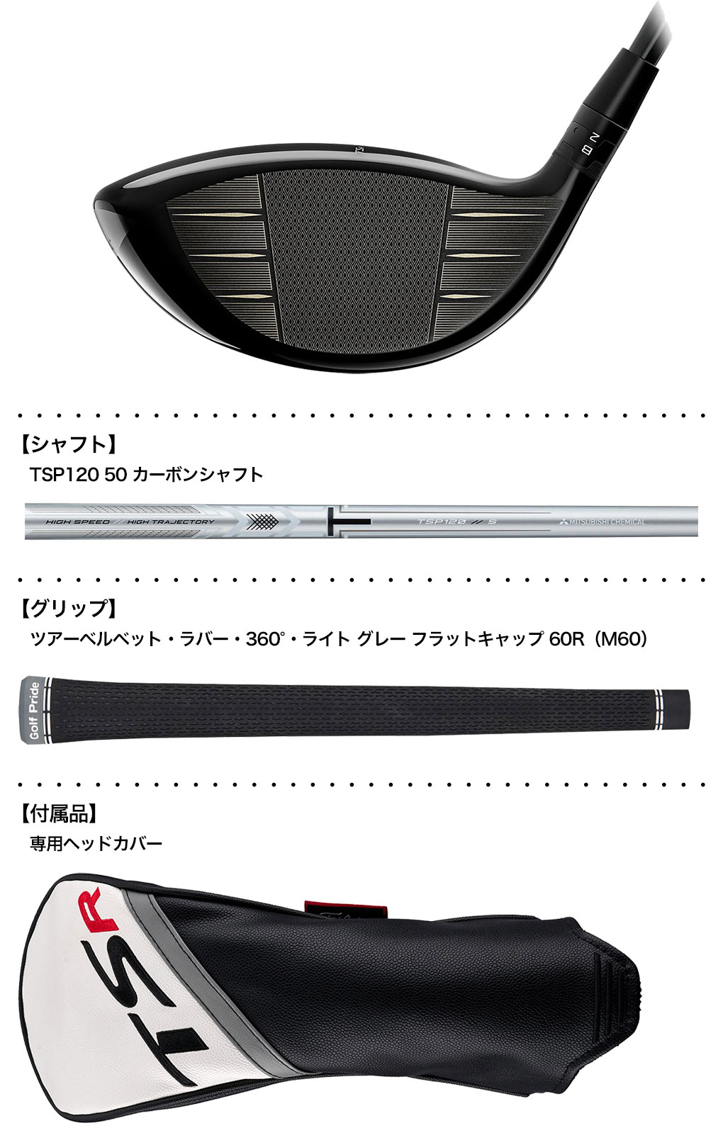 Titleist（タイトリスト） TSR1 ドライバー メンズ 右用 TSP120 50 