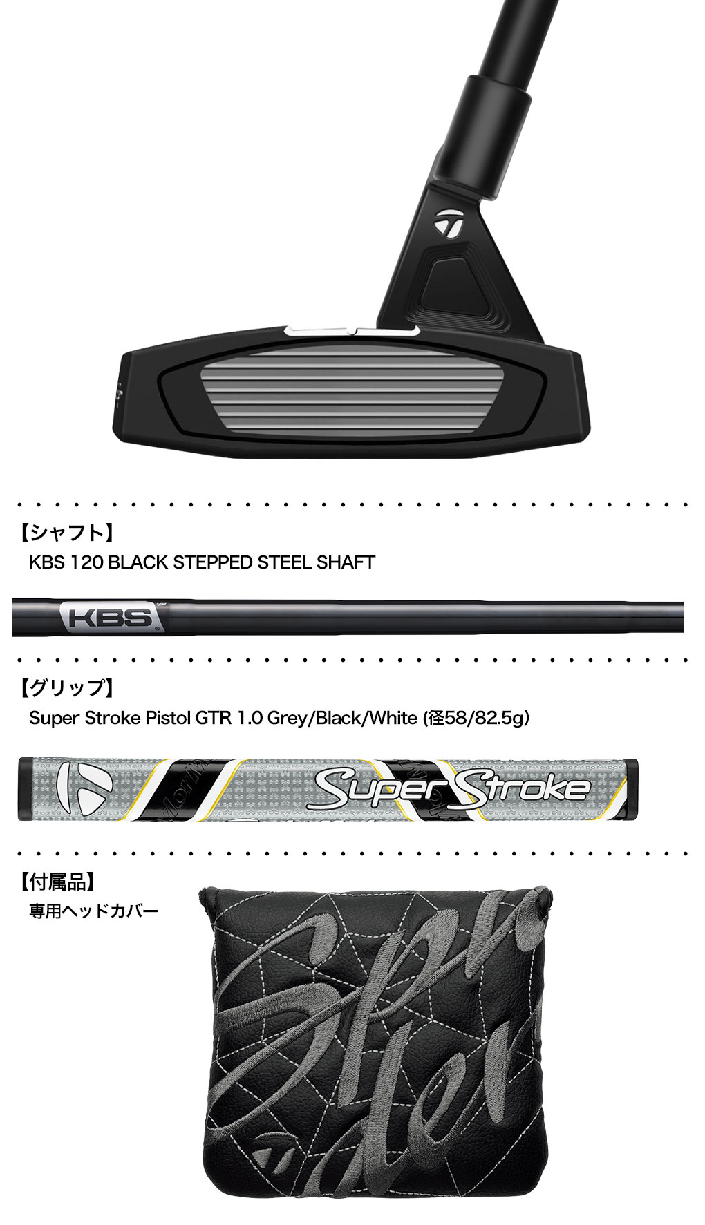 テーラーメイド スパイダーGT X ブラック トラスヒール パター TM1 メンズ 右用 33,34インチ TaylorMade 日本正規品  2023年モデル