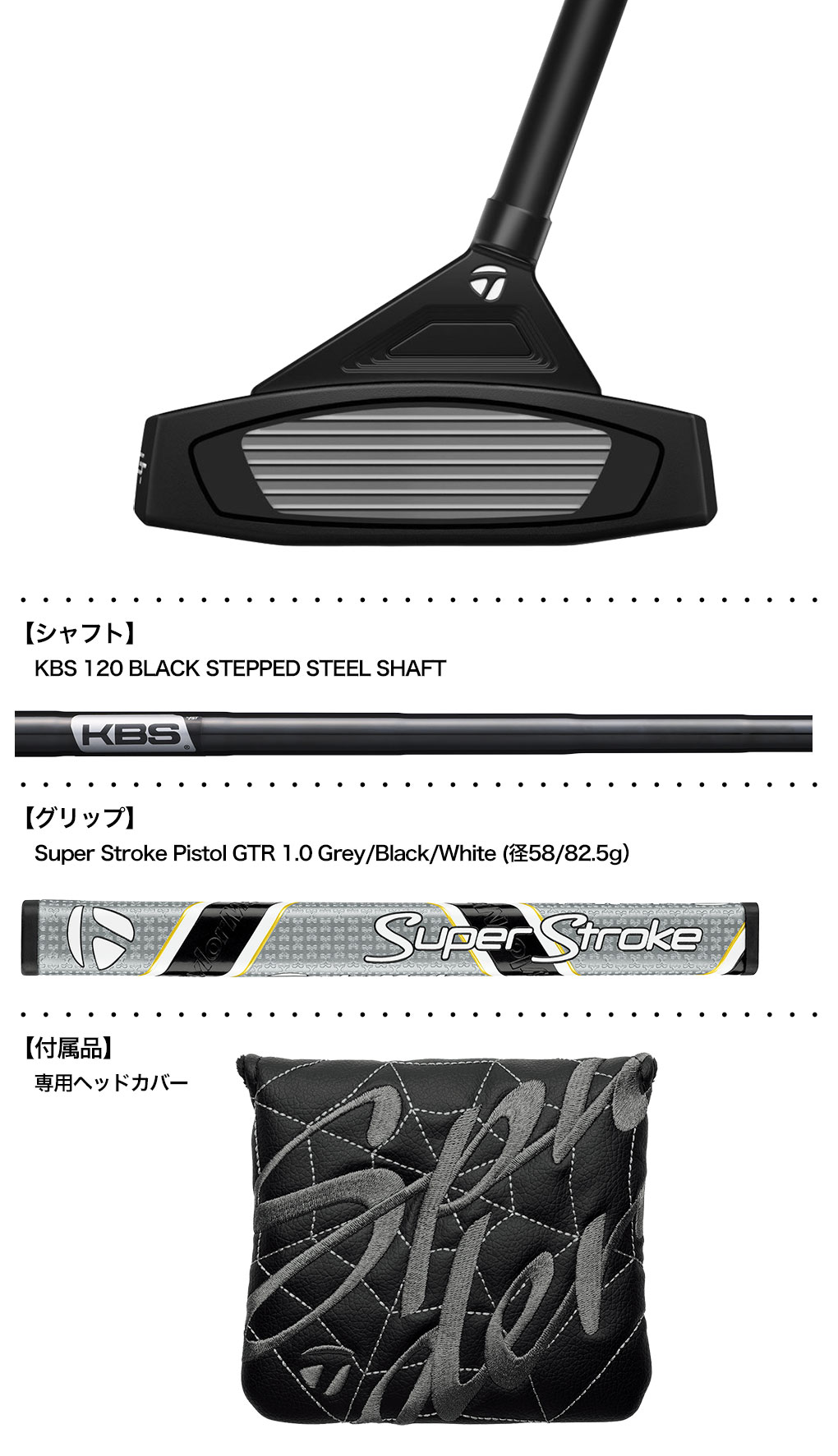 テーラーメイド スパイダーGT X ブラック トラスセンター パター TM2