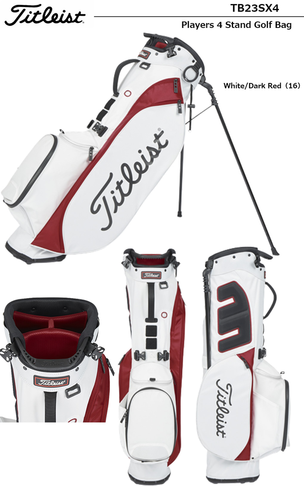 Titleist（タイトリスト） 2023 Players 4 Stand Golf Bag TB23SX4-16