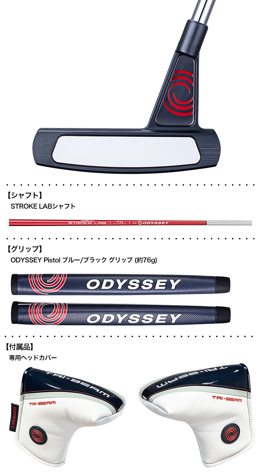 オデッセイ TRI-BEAM DOUBLE WIDE パター メンズ 右用 STROKE LAB