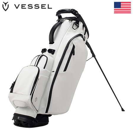 VESSEL Player IV Pro Stand スタンドバッグ キャディバッグ 9.5型 ホワイト ベゼル 2023年モデル USA直輸入品