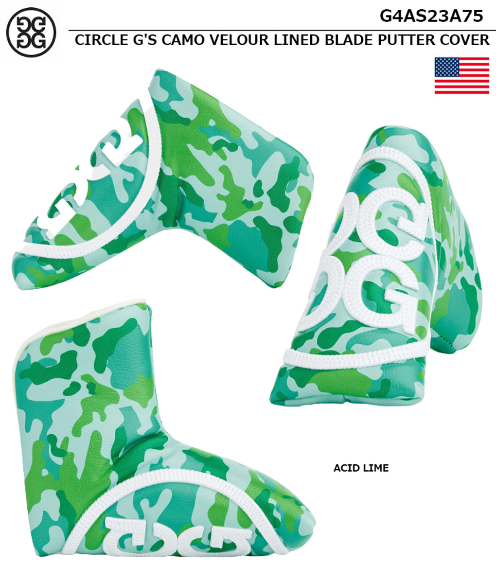 G/FORE 2023 ヘッドカバー パターカバー CIRCLE G'S CAMO VELOUR LINED BLADE PUTTER COVER ブレード型 G4AS23A75 ジーフォア USA直輸入品｜jypers｜02