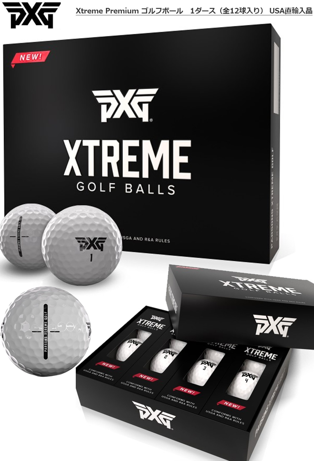 PXG Xtreme Premium ゴルフボール メンズ ウレタンカバー 3ピース構造