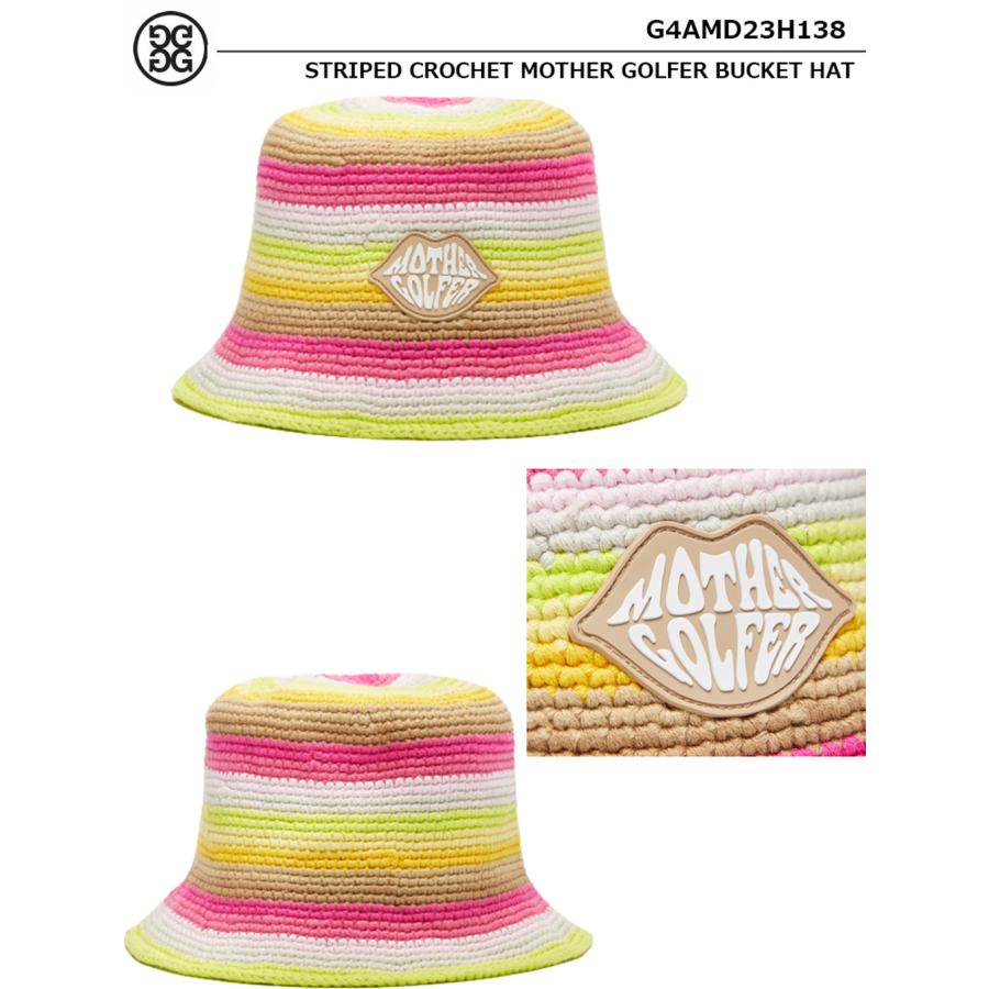 G/FORE 2023 母の日 限定 バケットハット レディース LIMITED EDITION STRIPED CROCHET MOTHER GOLFER BUCKET HAT G4AMD23H138｜jypers｜02
