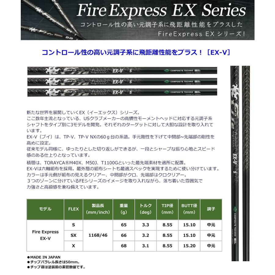 ブリヂストンゴルフ スリーブ付きシャフト ファイアーエクスプレス Fire Express EX-V (B1〜B4／TOUR B／J815／J715)｜jypers｜02