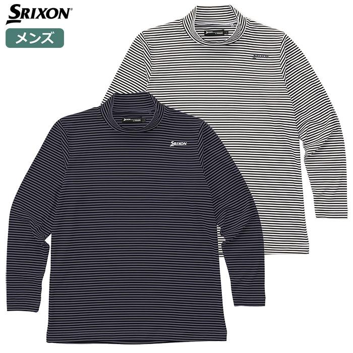 スリクソン HEAT NAVI ボーダーモックネックシャツ RGMWJB10 メンズ SRIXON 2023秋冬モデル 日本正規品｜jypers