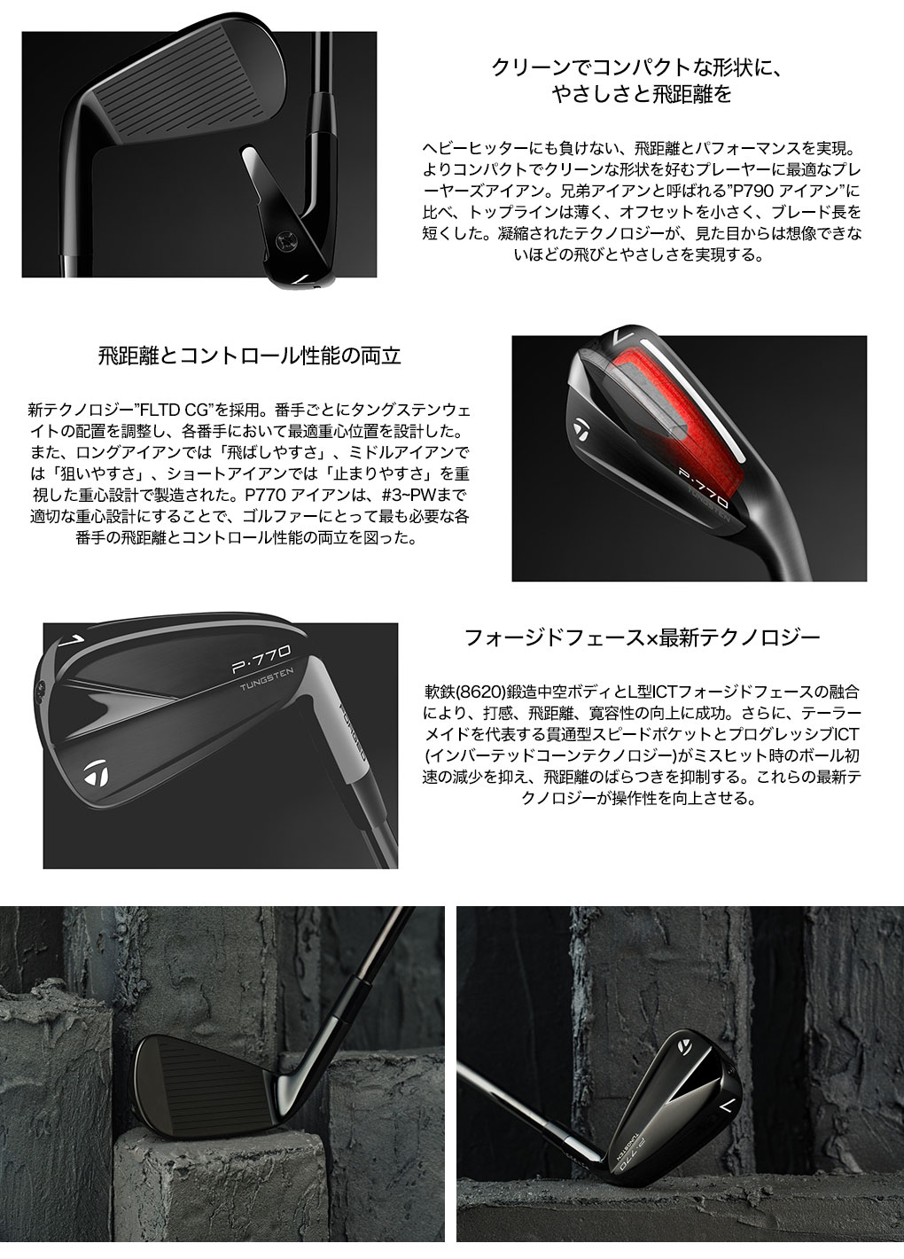 テーラーメイド P770 PHANTOM BLACK IRONS アイアン 7本セット（4-PW