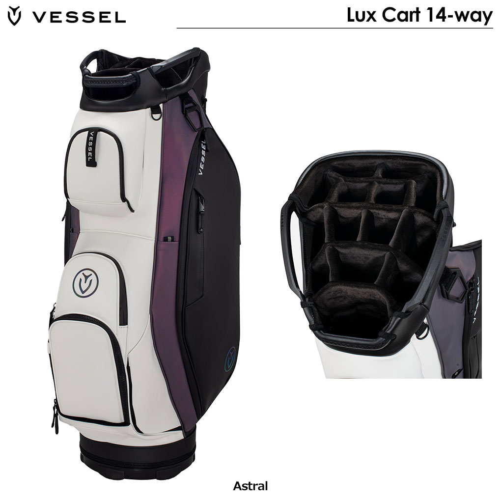 VESSEL Lux Cart キャディバッグ 10.5型 Astral 14分割 ベゼル 2023年モデル USA直輸入品