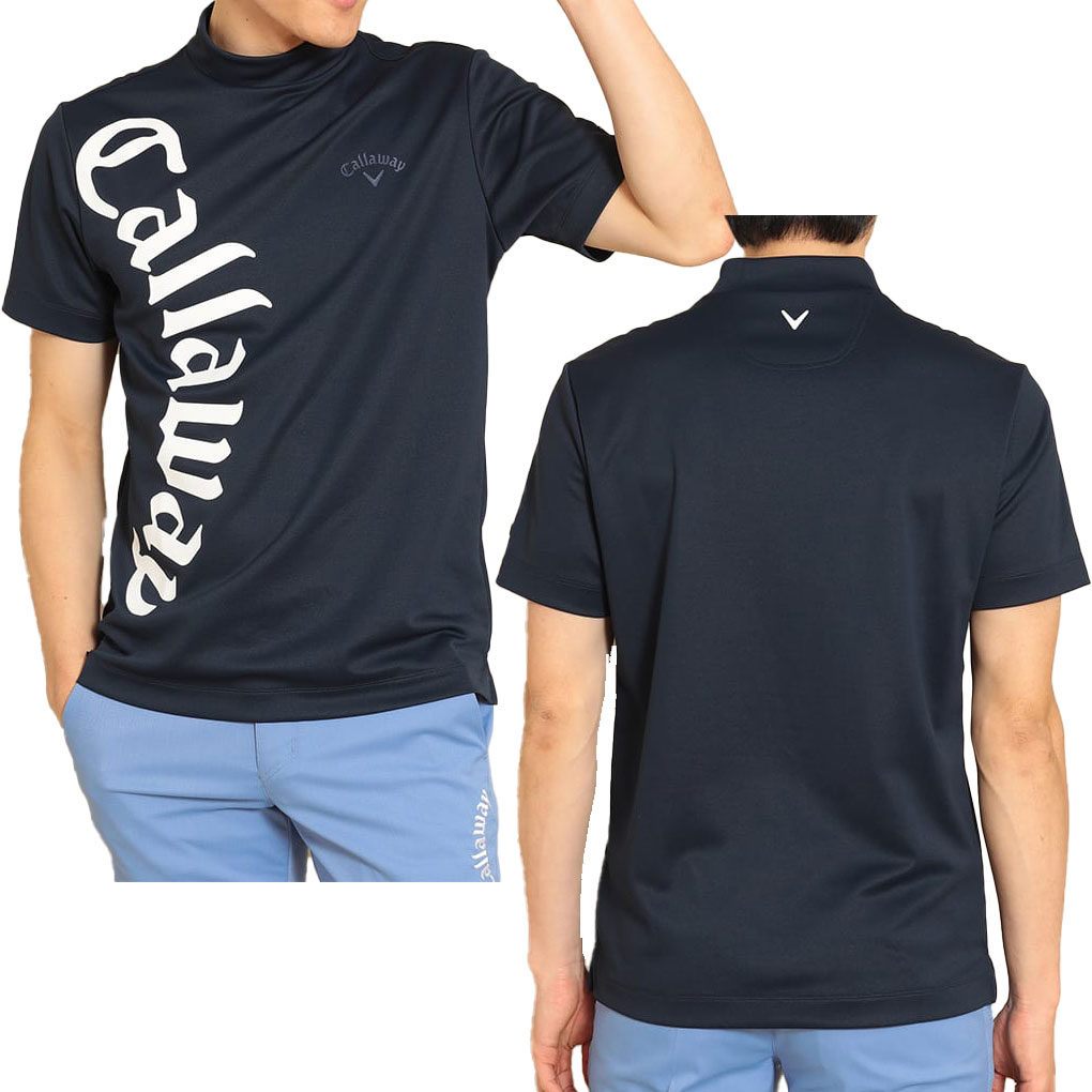 Callaway（キャロウェイ） ロゴプリントカノコ半袖モックネックシャツ