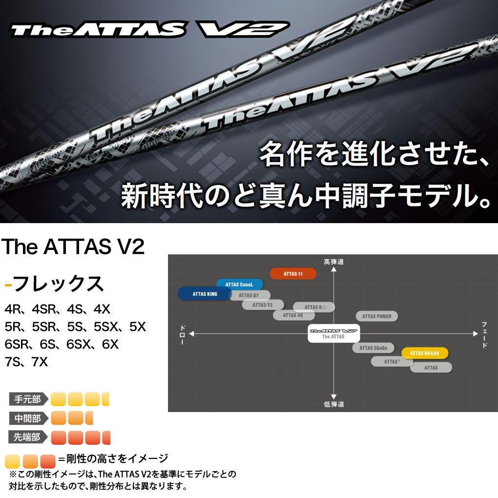 USTマミヤ The ATTAS V2 (アッタス ブイツー) カーボンシャフト単品 : 205700880079 : JYPERS(ジーパーズ) -  通販 - Yahoo!ショッピング