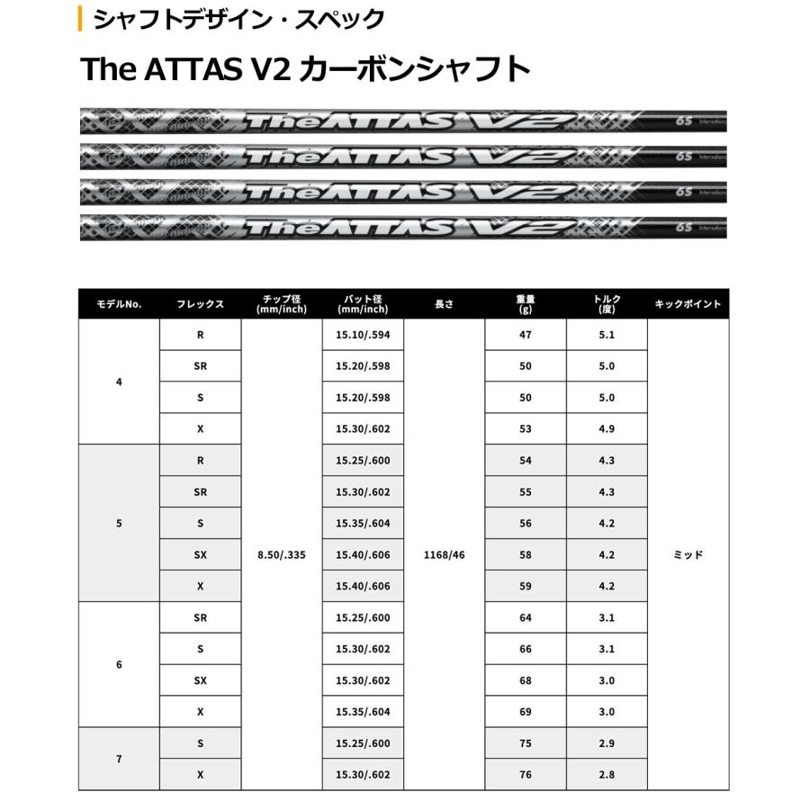 USTマミヤ The ATTAS V2 (アッタス ブイツー) カーボンシャフト単品｜jypers｜04
