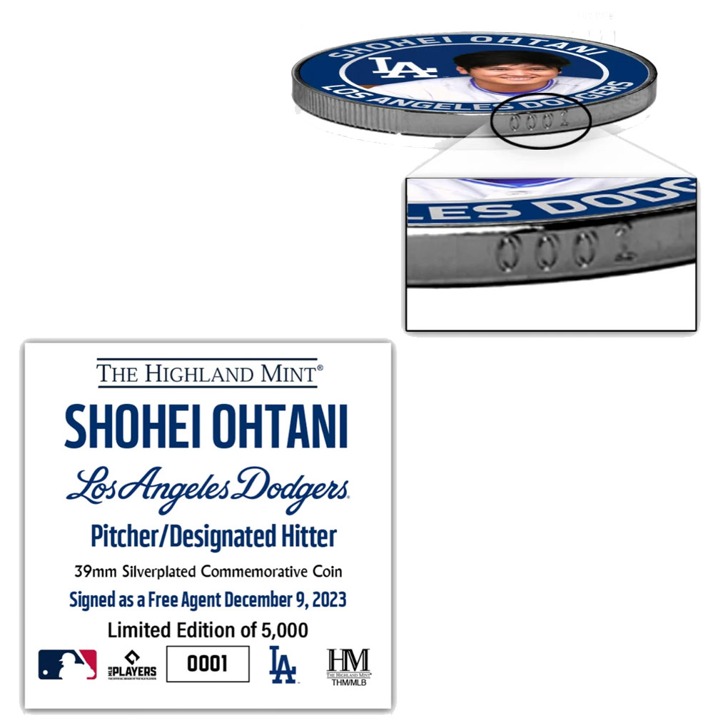 大谷翔平 ロサンゼルスドジャース 入団記念コイン シリアル番号入1313