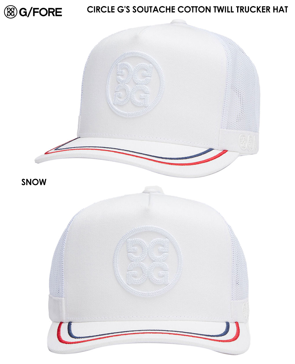 Gfore ジーフォア ゴルフキャップ CIRCLE G'S SOUTACHE COTTON TWILL TRUCKER HAT 帽子 GMH000009 USA直輸入品｜jypers｜02