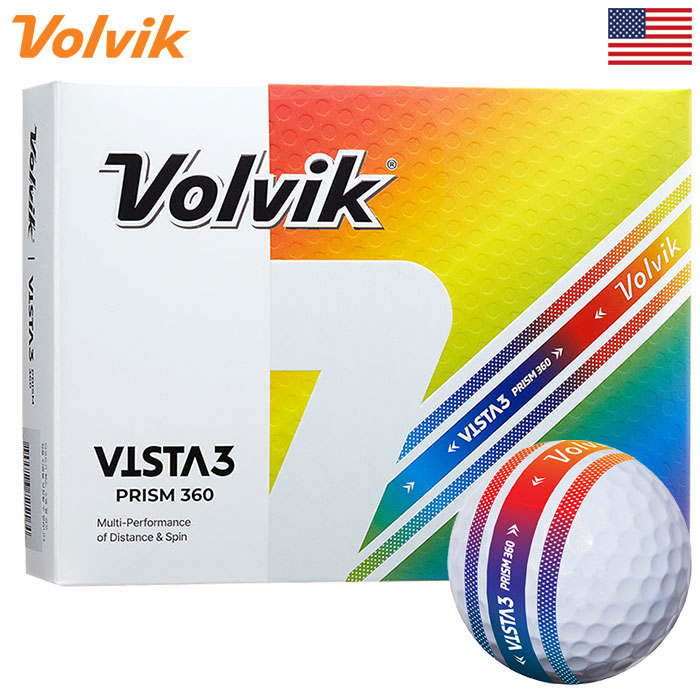 ボルビック Volvik 2024 New Vista3 Prism 360 ボール 1ダース(12球入) 2024年モデル USA直輸入品｜jypers