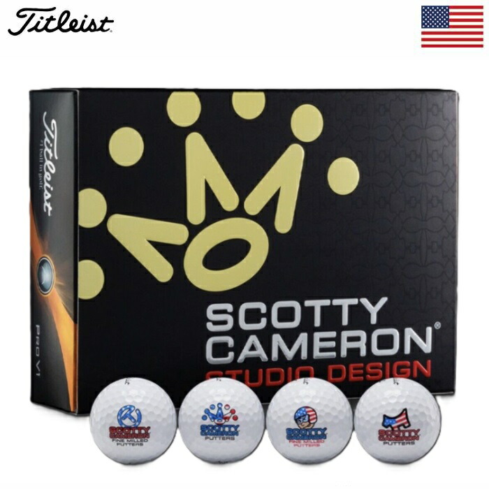 タイトリスト 2023 PRO V1 Scotty Cameron Studio Design USA ゴルフボールセット 1ダース（全12球)  Titleist USA直輸入品 2023年モデル