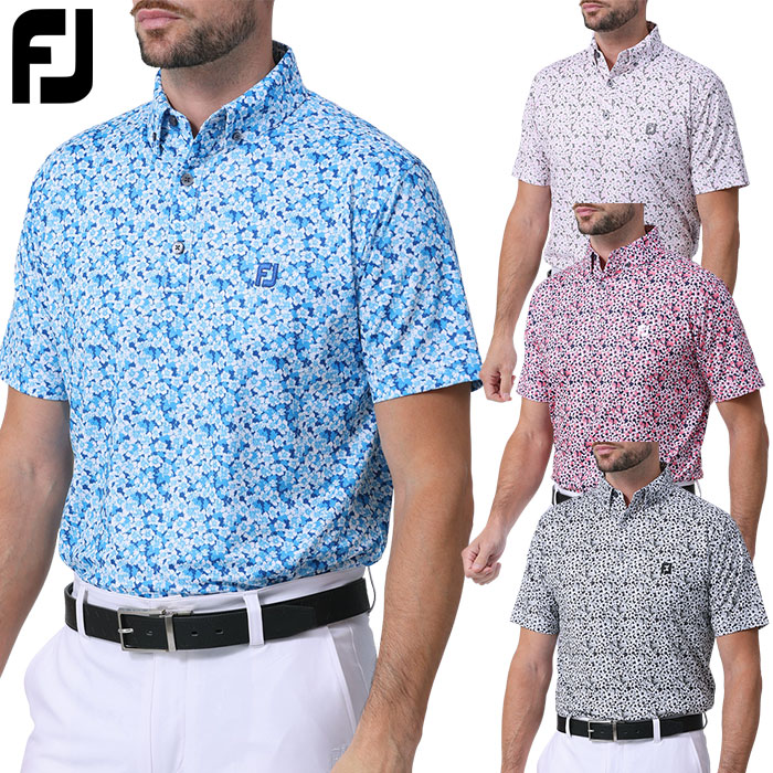 FootJoy フットジョイ サクラソウプリント半袖ボタンダウン