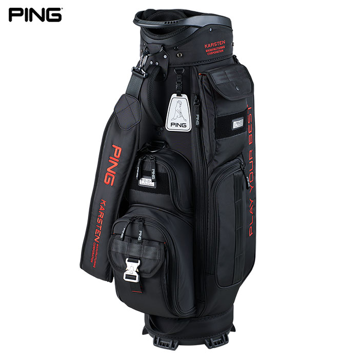 PING キャディバッグ 9.5型 PiNG (ピン) キャディバッグ ホワイト×ブラック 9型 5分割