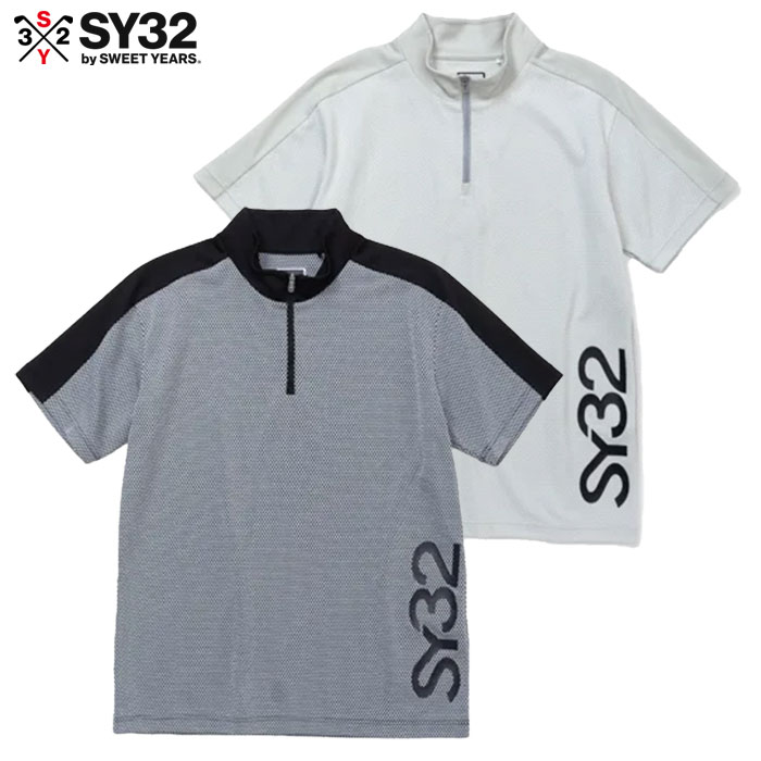 SY32 GOLF SYG-24S21 DIMPLE MESH ZIP UP MOCK シャツ 半袖 メンズ 日本正規品 2024春夏モデル｜jypers