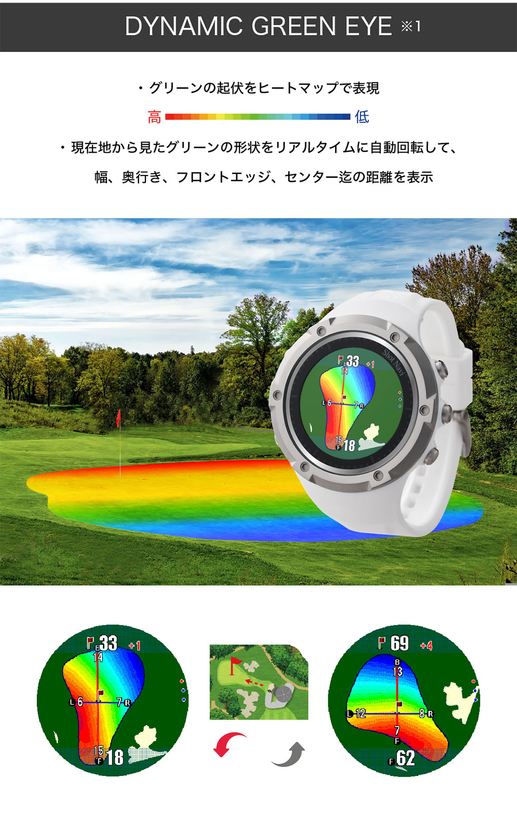 ショットナビ Evolve SE エボルバ エスイー 腕時計型GPSナビ Shot Navi