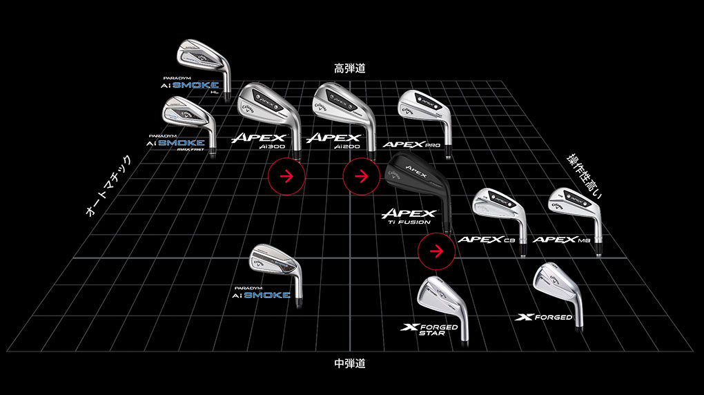 Callaway（キャロウェイ） APEX Ai200 アイアン 6本セット (#5-#9,P
