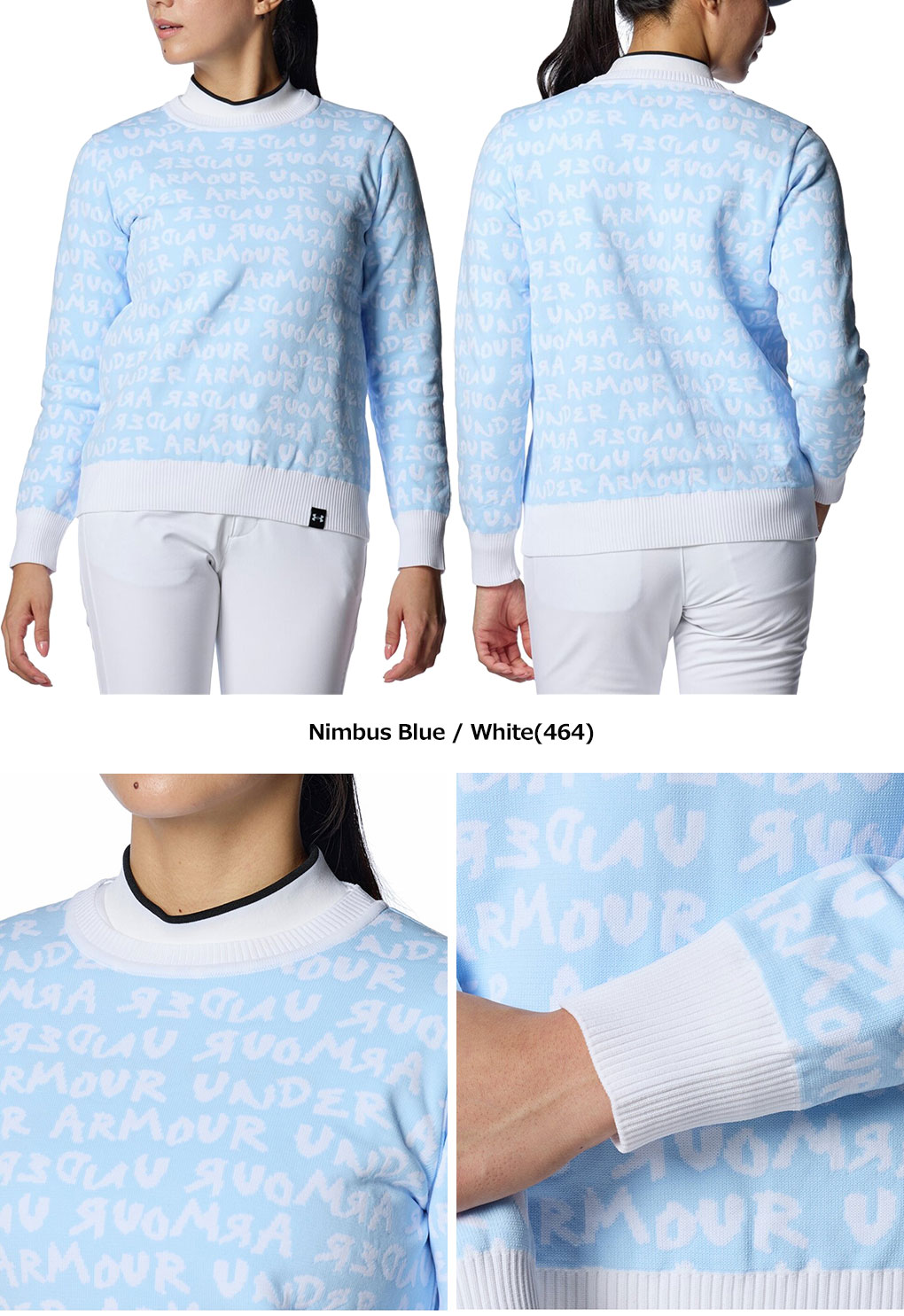 アンダーアーマー UAジャカード クルーネック セーター 1388337 レディース UNDER ARMOUR 2024秋冬モデル 日本正規品 ゴルフウェア_2