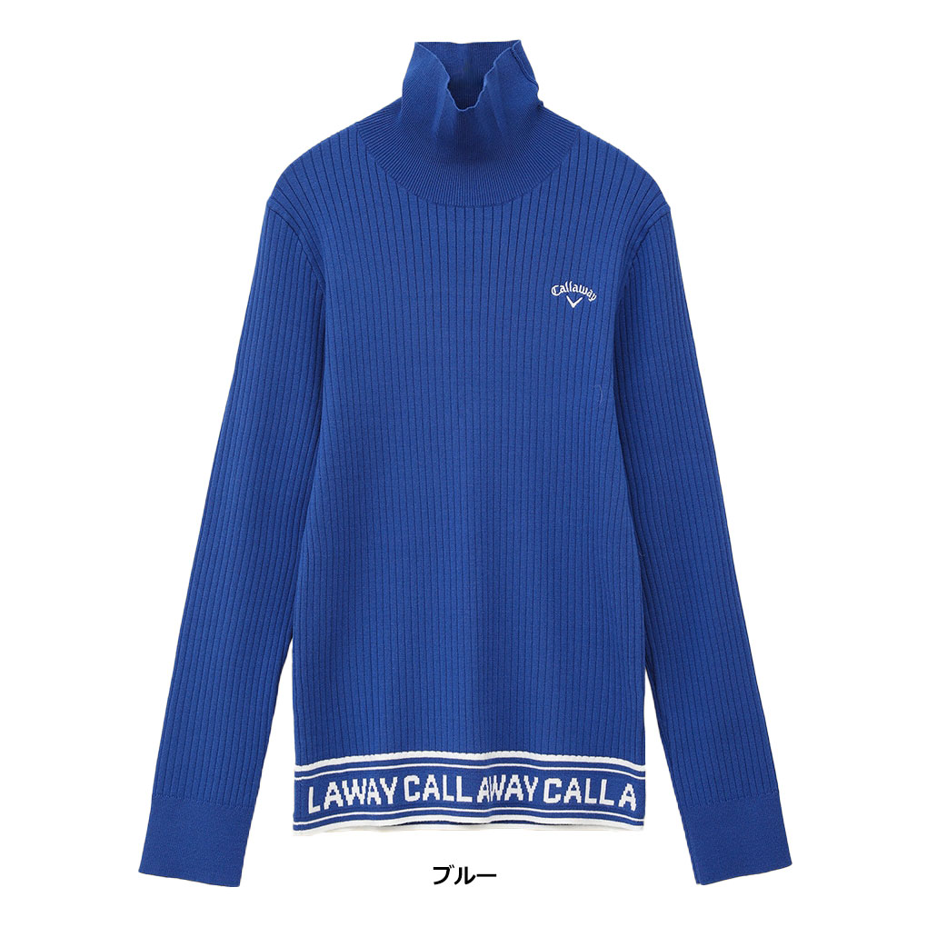 長袖ニット Callaway（キャロウェイ） 長袖ハイネックプレーンニット C24218202