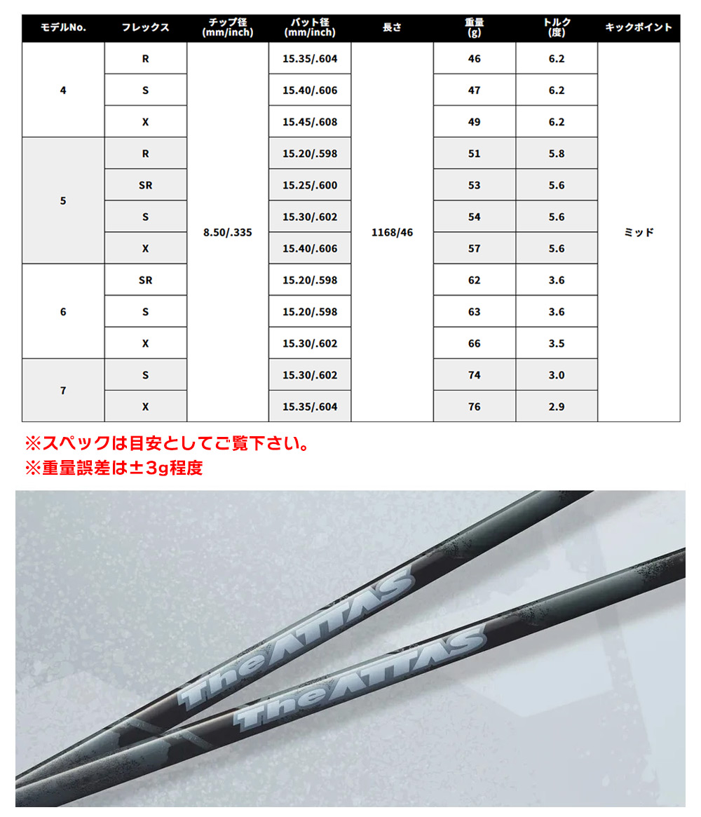 THE ATTAS ZEBRA(ｾﾞﾌﾞﾗ)  5(X) SRIXON スリクソン スリーブ付きシャフト 2024 マミヤ The ATTAS
