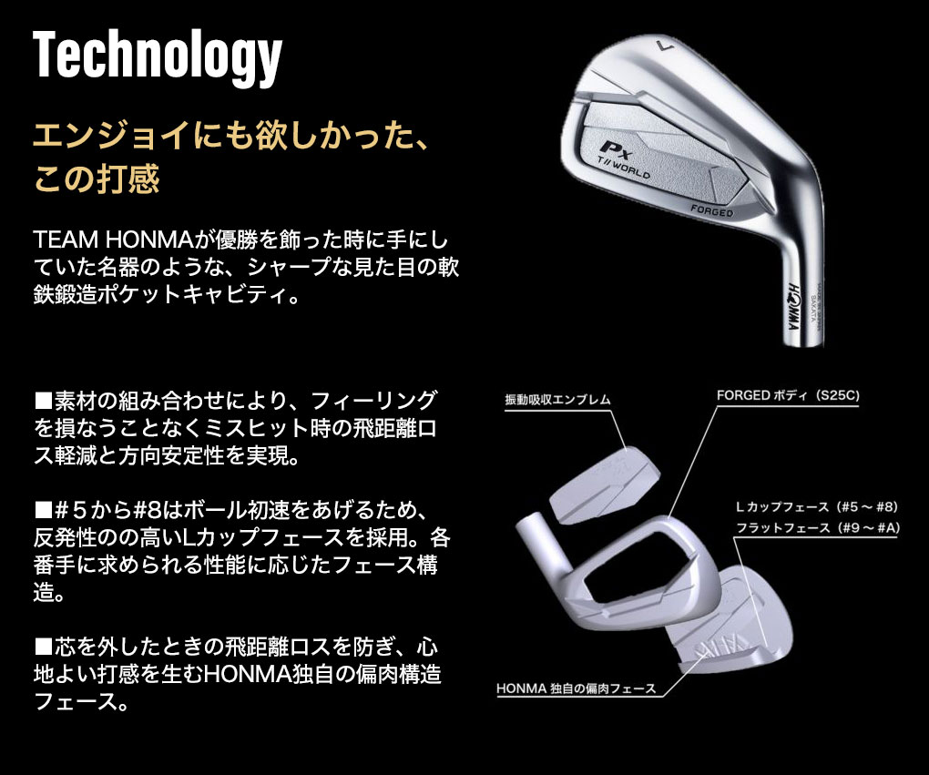 HONMA GOLF（本間ゴルフ） T//WORLD TW Px アイアン 5本セット(#6-9,PW