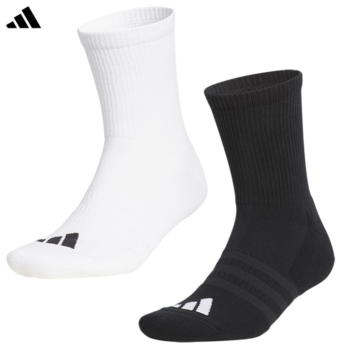 アディダス ハーフクルー丈 ソリッド ロゴ クッションソックス KRP21 靴下 ゴルフウェア 2025春夏モデル adidas 日本正規品