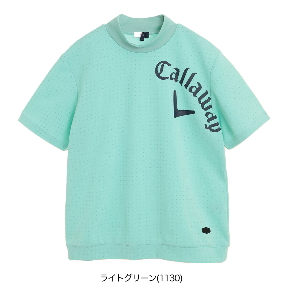 キャロウェイ　ゴルフウェア Callaway（キャロウェイ） ドットプリント半袖モックネックスウェット