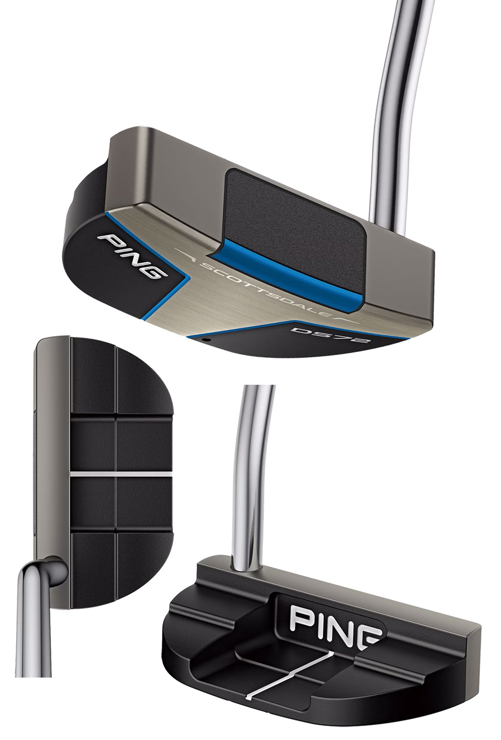 柔らかいのに転がる】PING DS72 パター グレー/青 34インチ