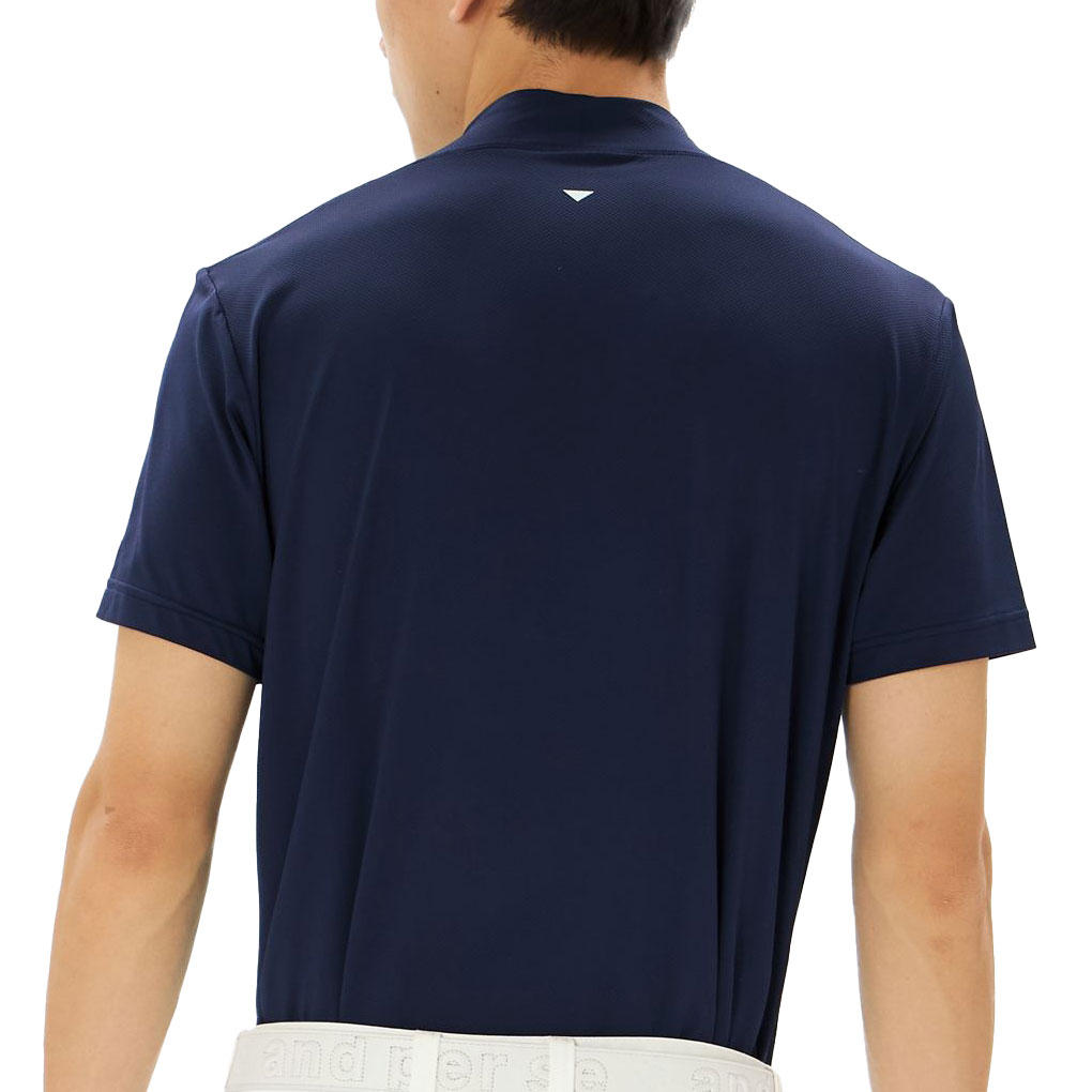 and per se（アンパスィ） ショットスムーザー 半袖モックネックシャツ