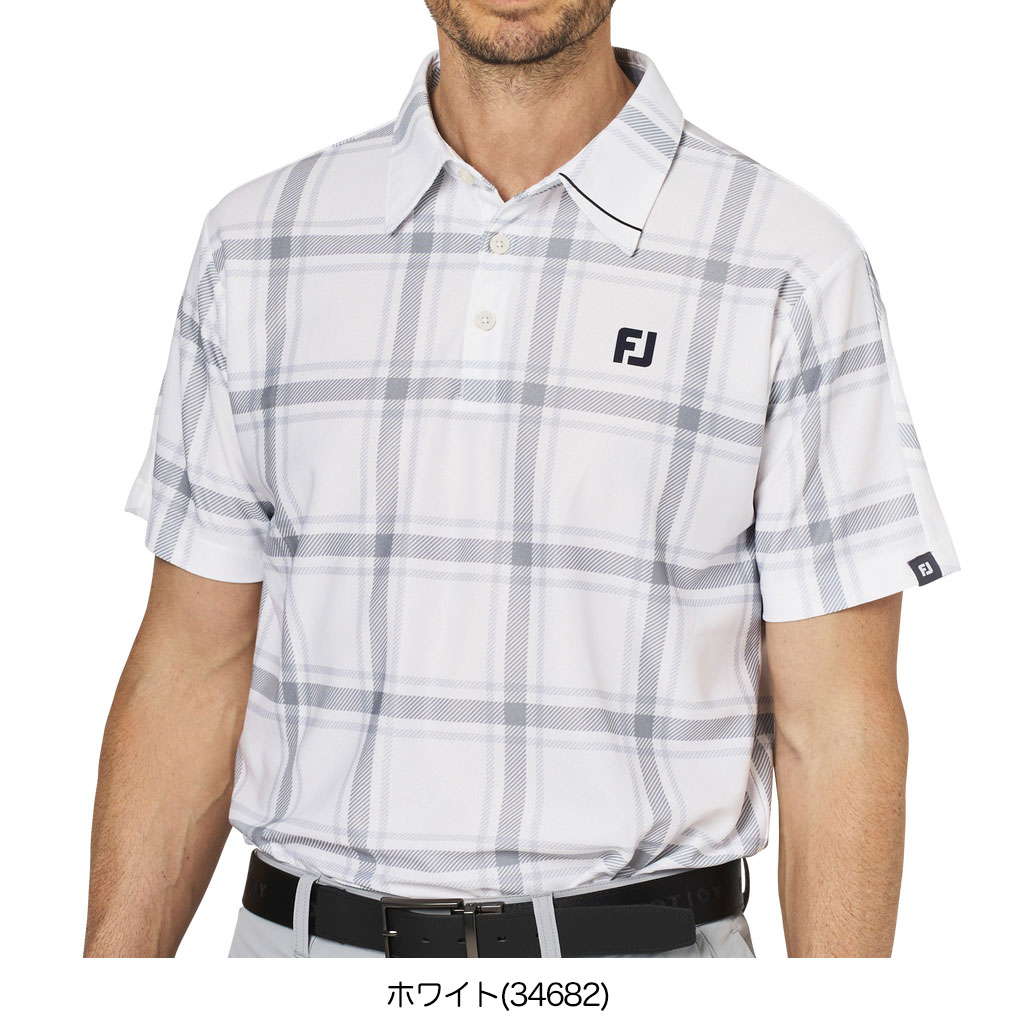 フットジョイ チェックプリント半袖鹿の子シャツ FJ-F25-S04 メンズ ゴルフウェア FOOTJOY 2025春夏モデル 日本正規品_3