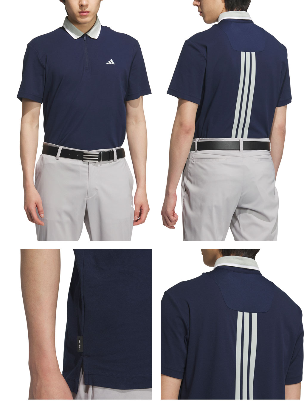 アディダスオリジナルス　adicolor クロップド　長袖　ポロシャツ adidas アディダス アディゼロ ツイストニット 半袖ジップポロ