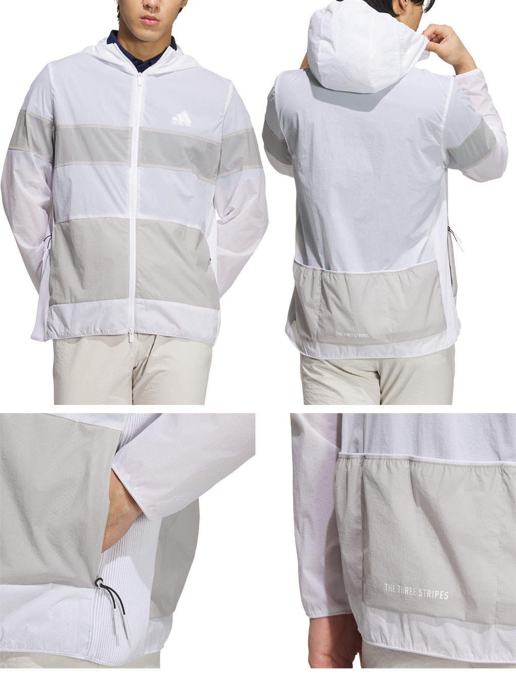 adidas（アディダス） バックポケット付き 軽量 撥水 フルジップ