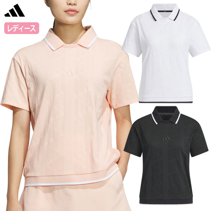 ポロシャツ ポロ アディダス adidas ビヨンド ザ コース ジャガードBOS ロゴ ボックスシルエット 半袖ポロ レディース adidas アディダス ビヨンド ザ コース ジャガードBOS ロゴ