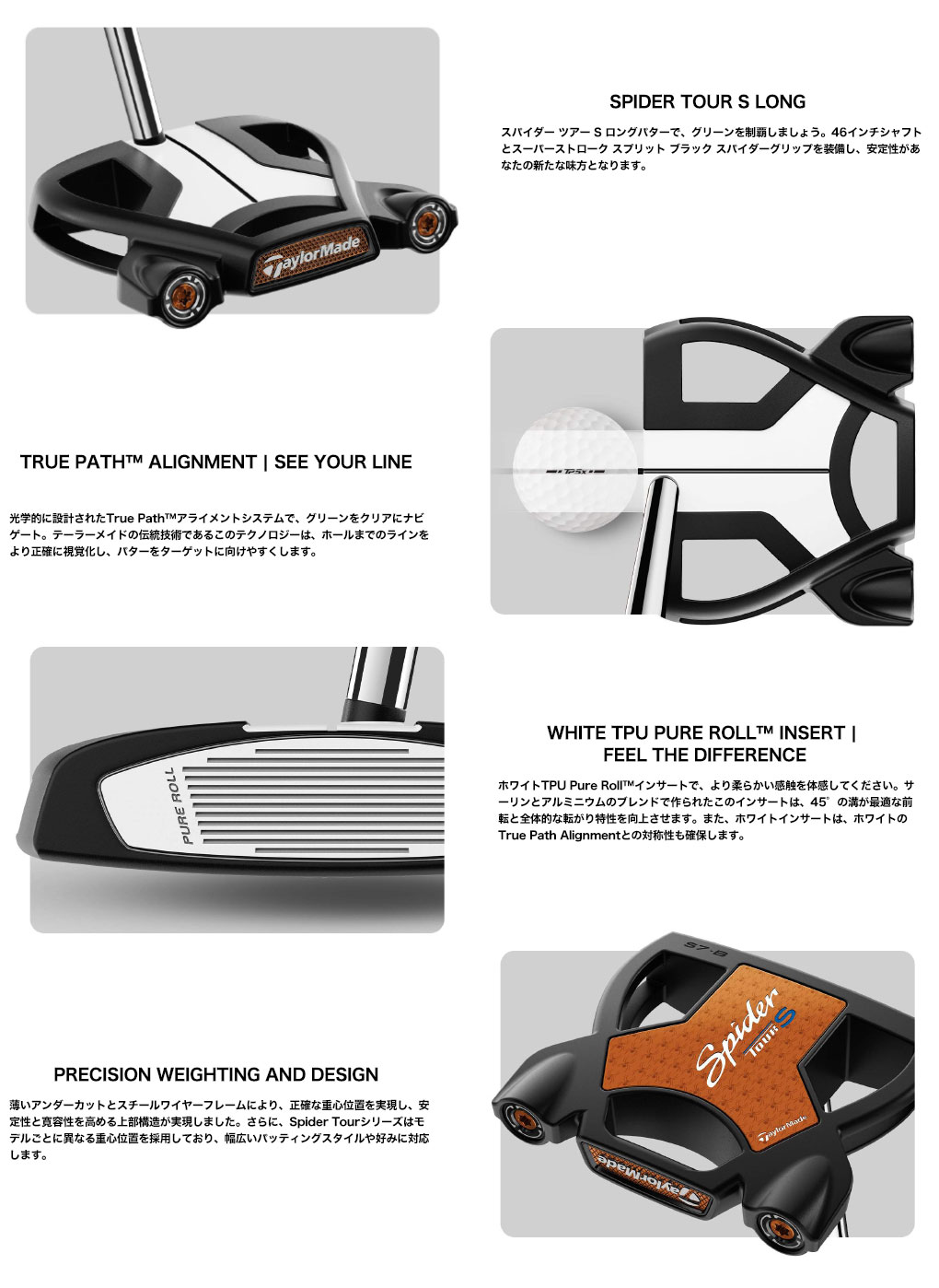 TaylorMade テーラーメイド Spider Tour S Long Black パター