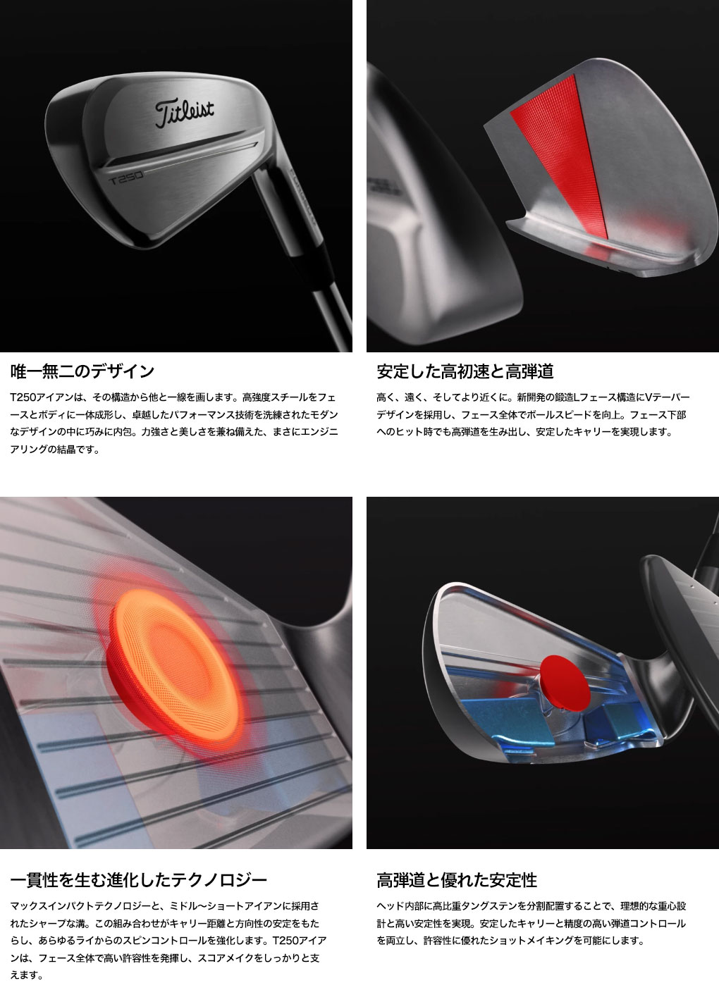 Titleist（タイトリスト） T250 アイアン 6本セット（#5-#9、P）メンズ