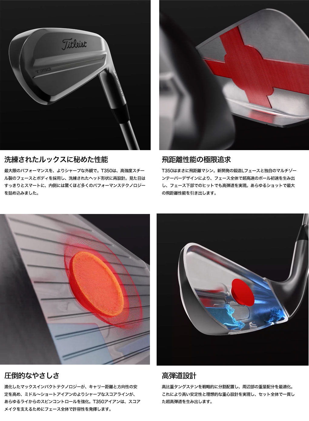 Titleist（タイトリスト） T350 アイアン 6本セット（#6-P+W）メンズ