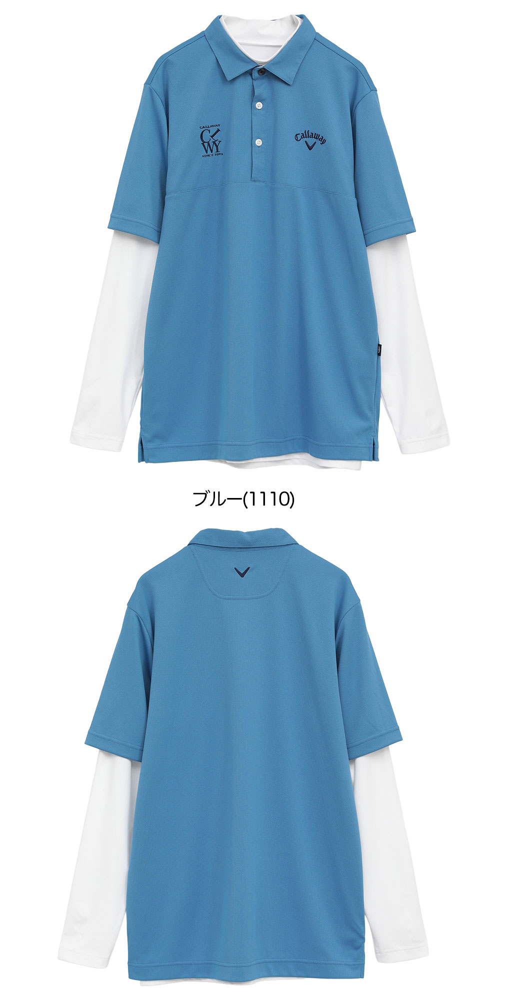 Callaway ジャケット ホワイト/ネイビー　XL　シャツ Callaway（キャロウェイ） セットシャツ インナー付き C25234108
